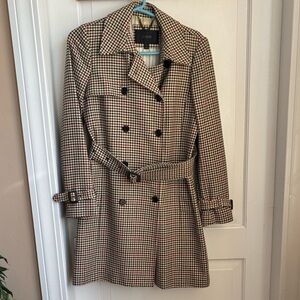 J. Crew Icon Trench Coat Houndstooth size 2